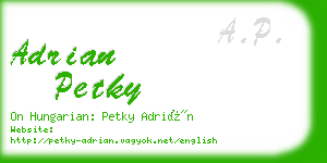 adrian petky business card